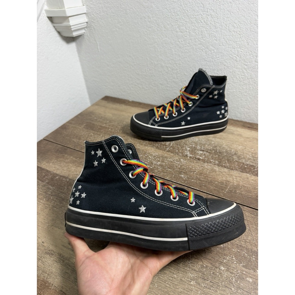 Converse By You Chuck Taylor Lift Platform High Rainbow Women's 8.5 Pride